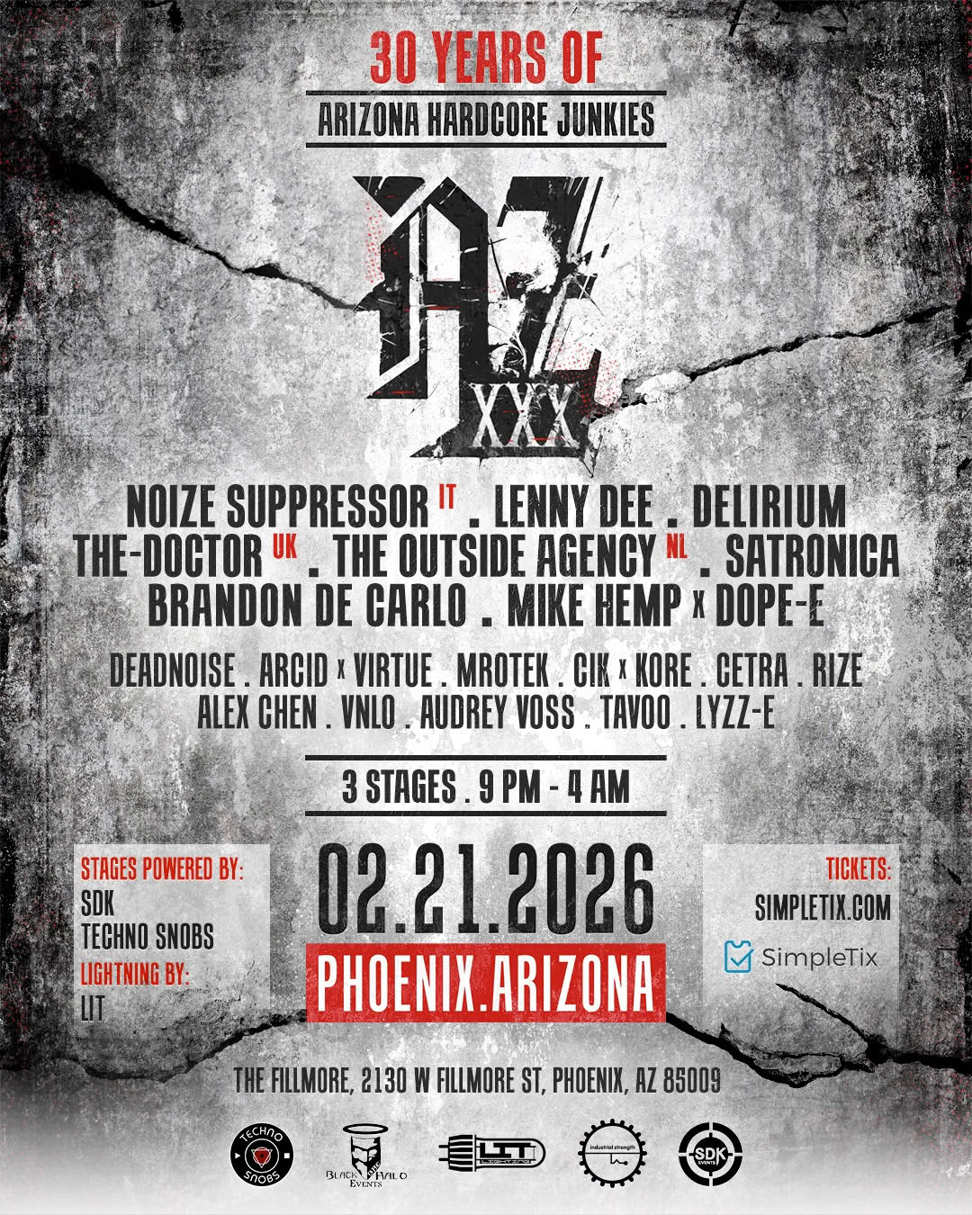 Arizona Hardcore Junkies 30th Anniversary